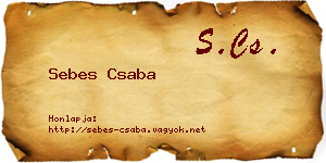 Sebes Csaba névjegykártya