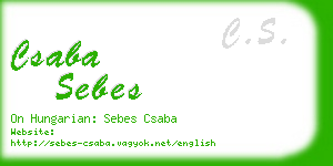 csaba sebes business card